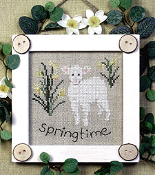 Springtime (Seasonal Bitty Buttons #1) - The Victoria Sampler - Cross Stitch Pattern