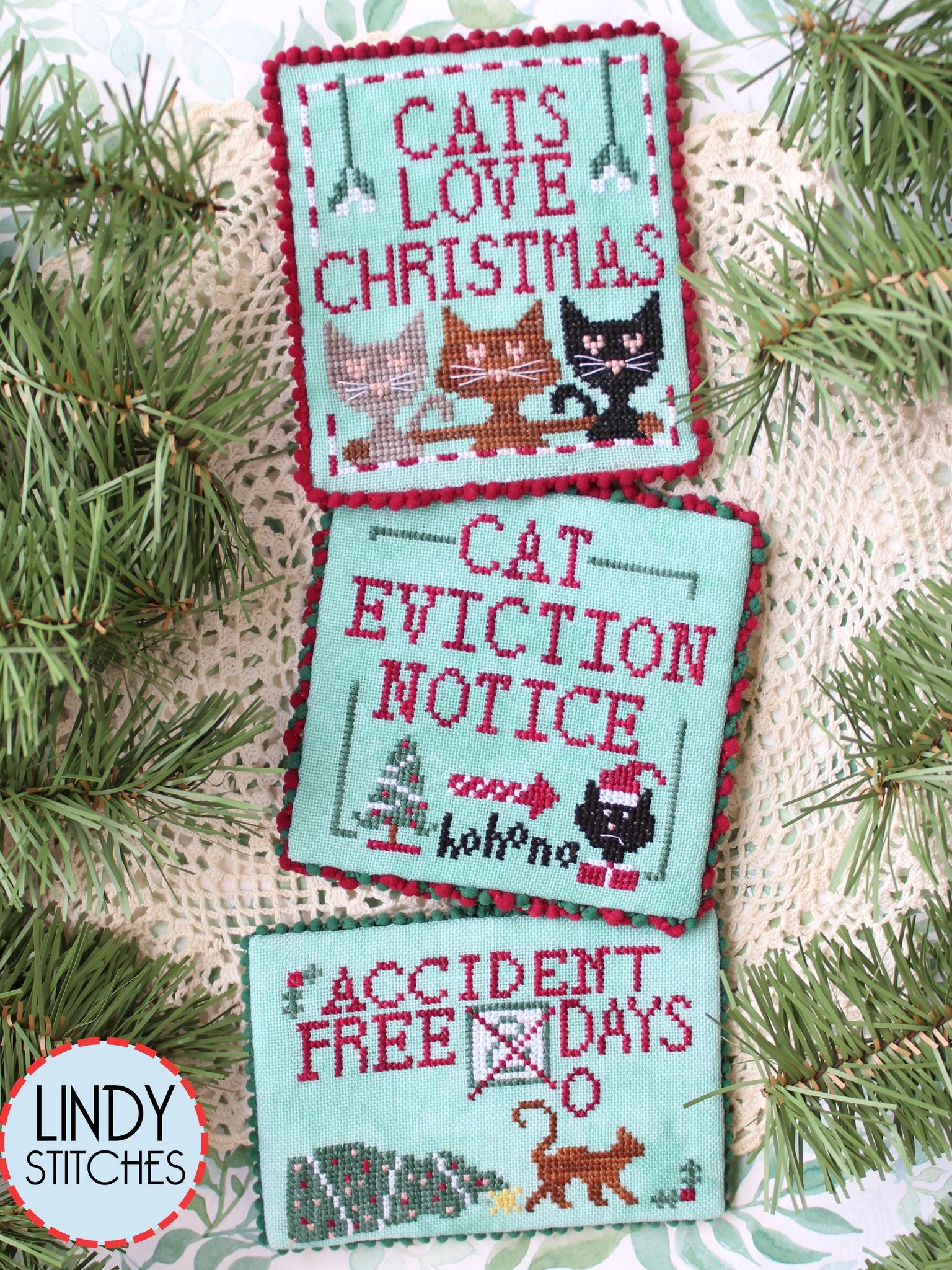 Cats Love Christmas - Lindy Stitches - Cross Stitch Pattern