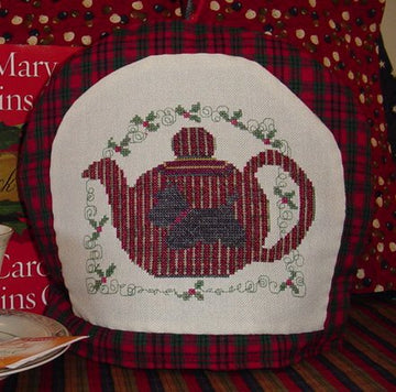 Christmas Tea with Scottie - Country Garden Stitchery - Cross Stitch Pattern