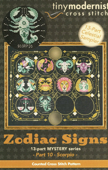 Scorpio (Zodiac Signs #10) - Tiny Modernist - Cross Stitch Pattern