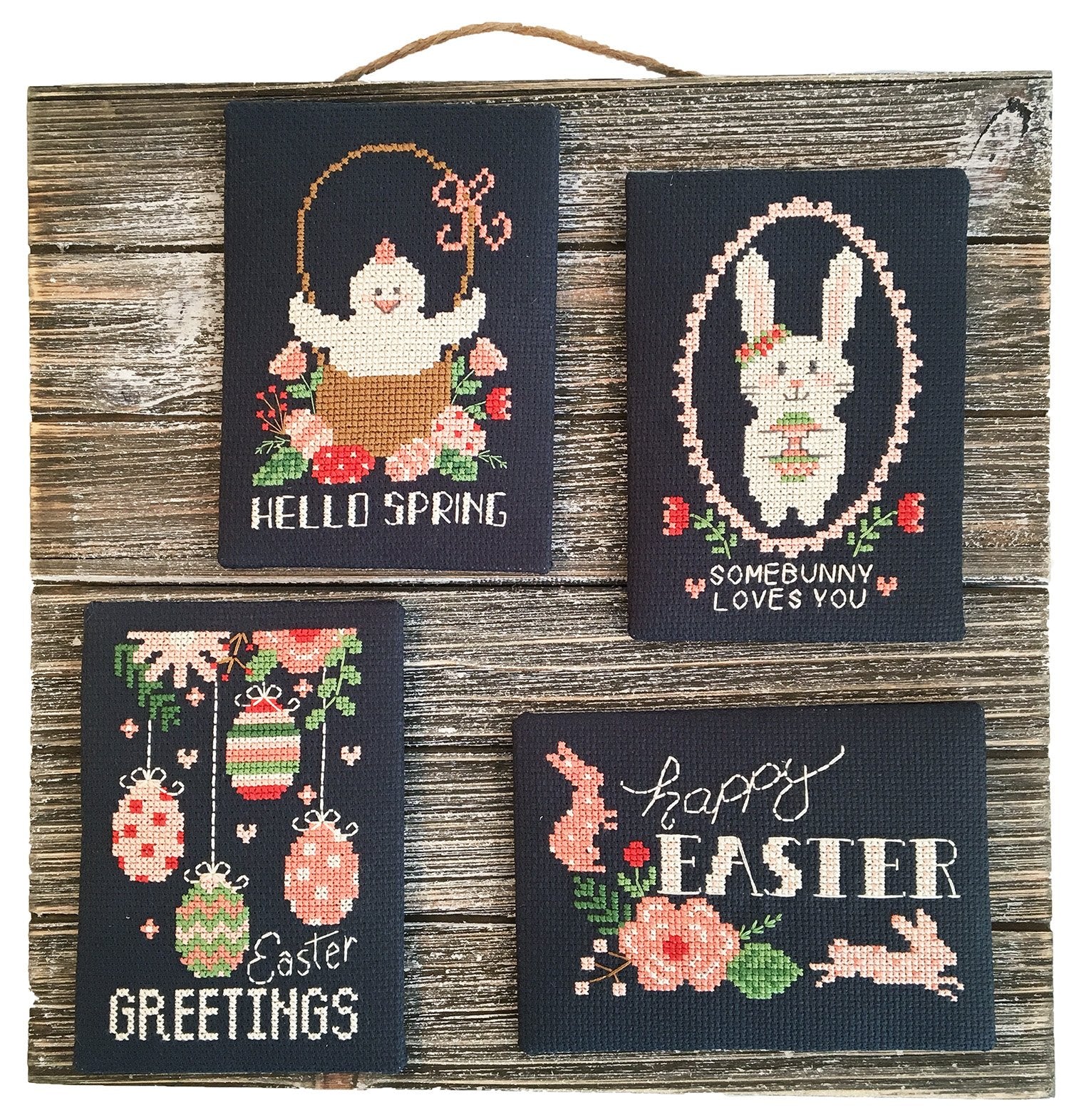Chalkboard Easter Greetings - Tiny Modernist - Cross Stitch Pattern