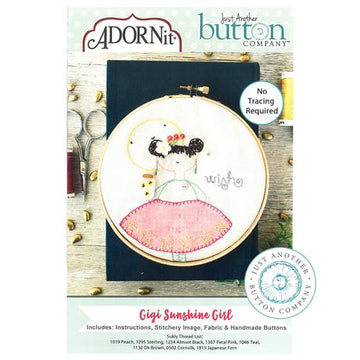 Gigi Sunshine Girl - Just Another Button Company - Embroidery Kit