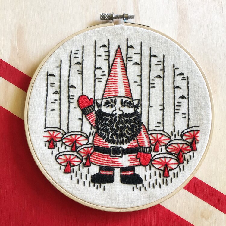 Gnomework Embroidery Kit - Hook, Line & Tinker