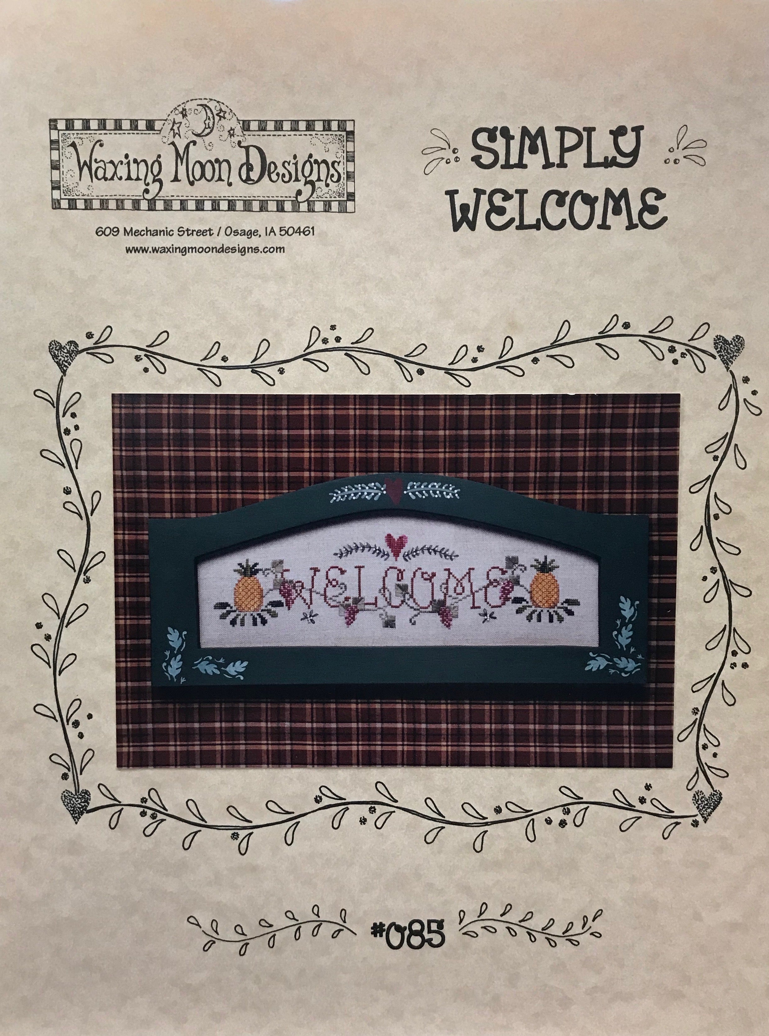 Simply Welcome - Waxing Moon Designs - Cross Stitch Pattern