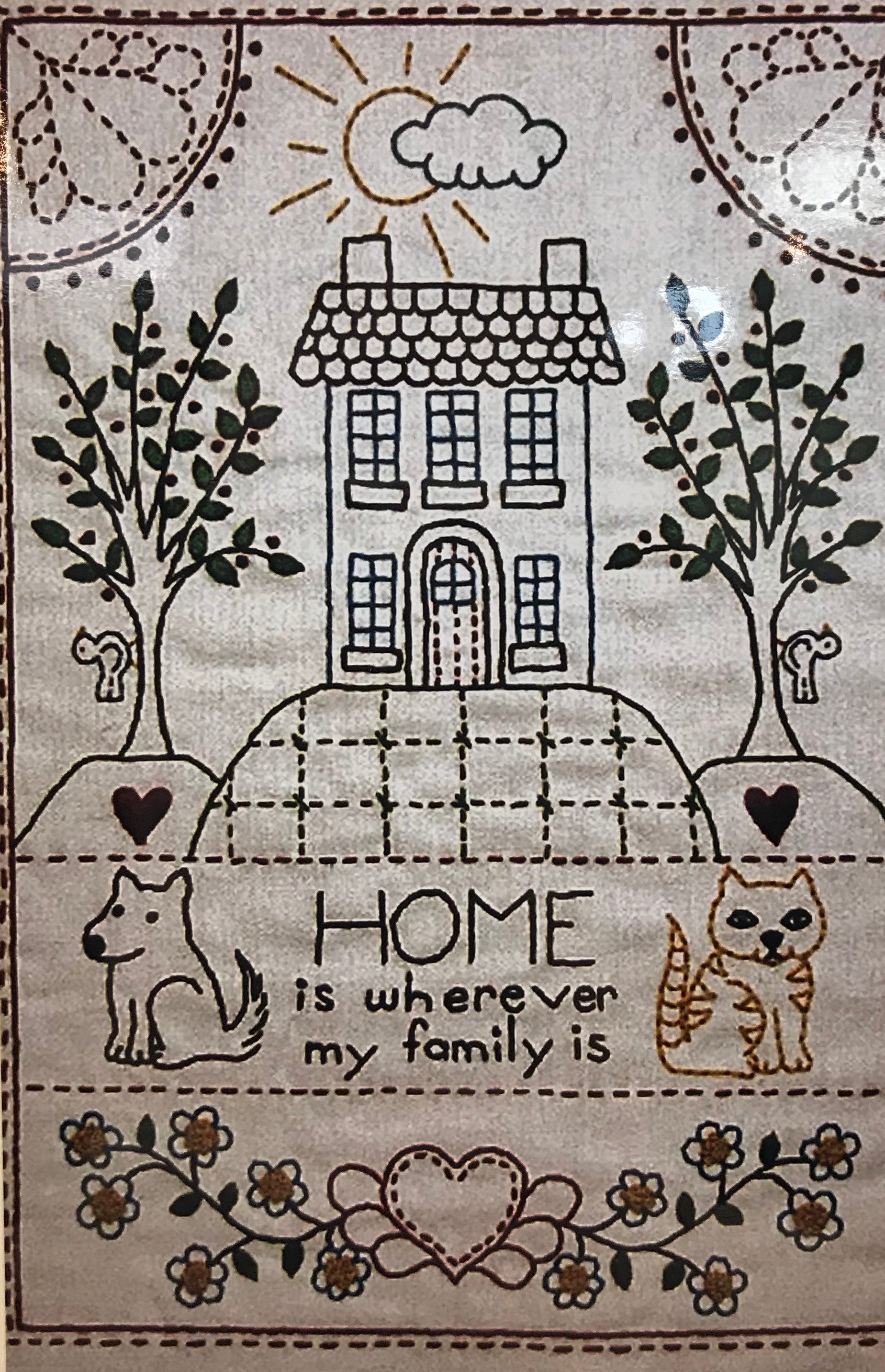 Home Sampler - Annie Beez Folk Art - Embroidery Pattern