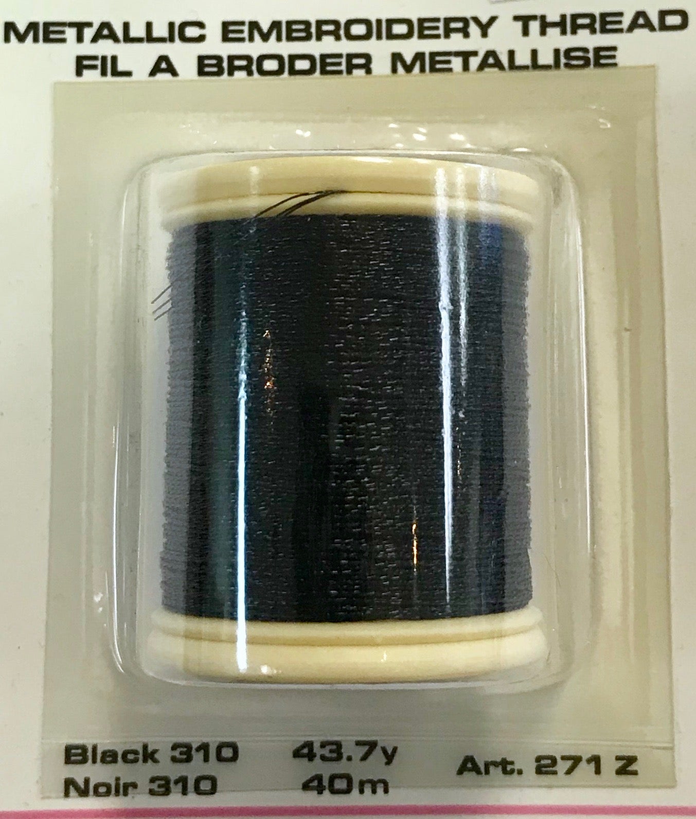 Metallic Embroidery Thread 43.7yd - Black 310