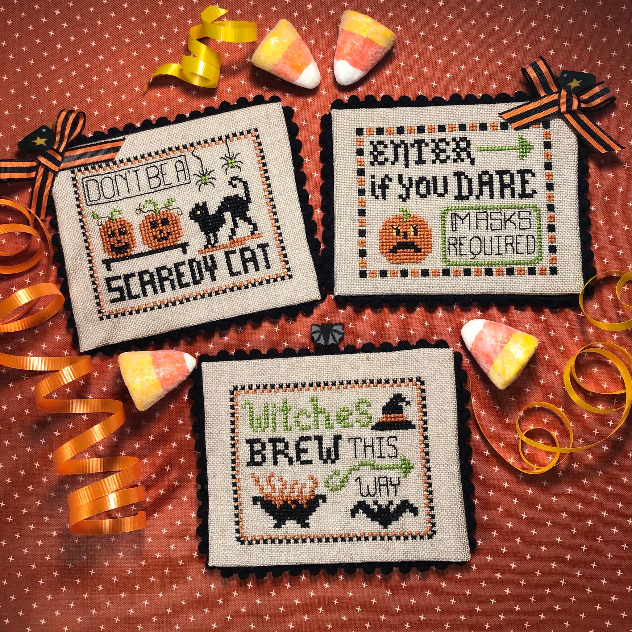 Halloween Party Signs - ScissorTail Designs - Cross Stitch Pattern