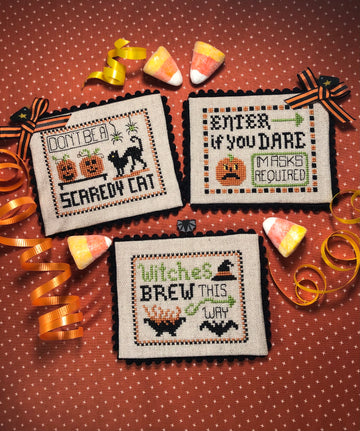 Halloween Party Signs - ScissorTail Designs - Cross Stitch Pattern