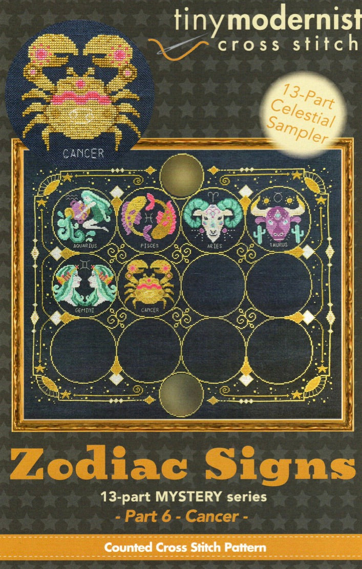 Cancer (Zodiac Signs #6) - Tiny Modernist - Cross Stitch Pattern