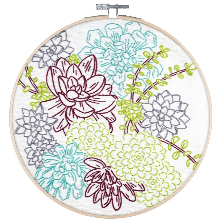 Succulent Garden - PopLush Embroidery - Embroidery Kit