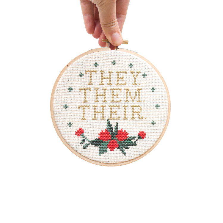 Pronouns "They" - Junebug and Darlin - Cross Stitch Kit