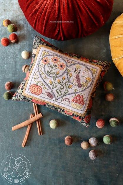 Seasons of the Heart: Autumn - The Blue Flower - Cross Stitch Pattern