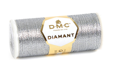 Diamant Metallic Thread - D415 (Dark Silver) - DMC Embroidery Floss