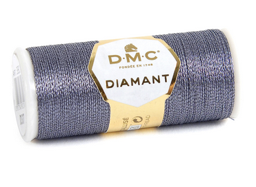 Diamant Metallic Thread - D317 (Anthracite Grey) - DMC Embroidery Floss