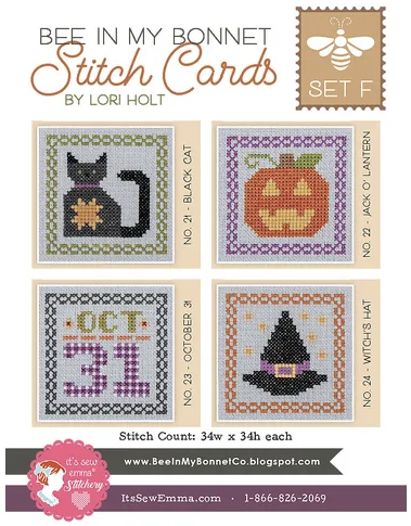 Bee in My Bonnet Stitch Cards Set F - It's Sew Emma - Cross Stitch Pattern