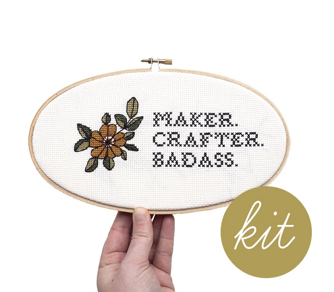 Maker. Crafter. Badass. - Junebug and Darlin - Cross Stitch Kit