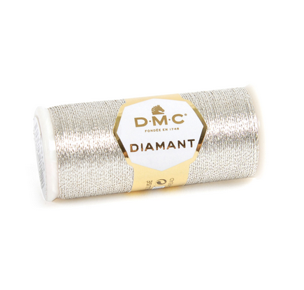 Diamant Metallic Thread - D168 (Light Silver) - DMC Embroidery Floss