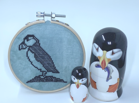 Alaskan Blackwork x Cross Stitch #2 Egbert the Puffin - Jonesey Stitchery - Cross Stitch Pattern
