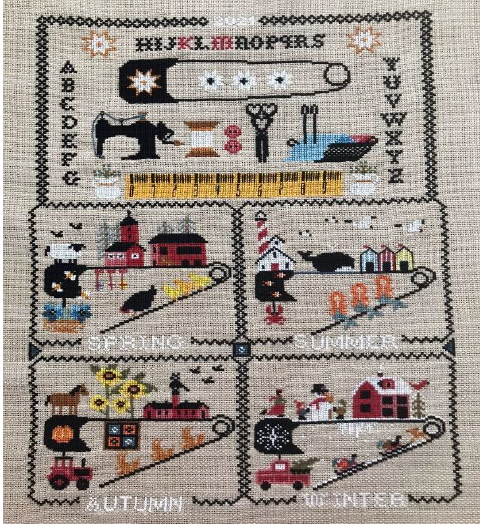 Seasons of the Safety Pin - Twin Peak Primitives - Cross Stitch Pattern