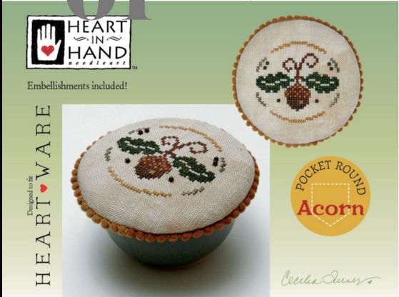 Acorn (Pocket Round) - Heart in Hand - Cross Stitch Pattern