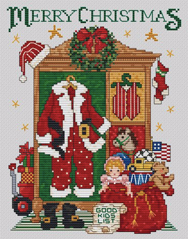 Santa's Wardrobe - Sue Hillis Designs - Cross Stitch Pattern