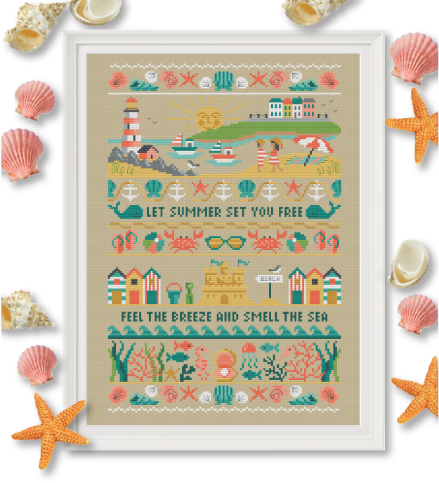 Summer Band Sampler - Tiny Modernist - Cross Stitch Pattern