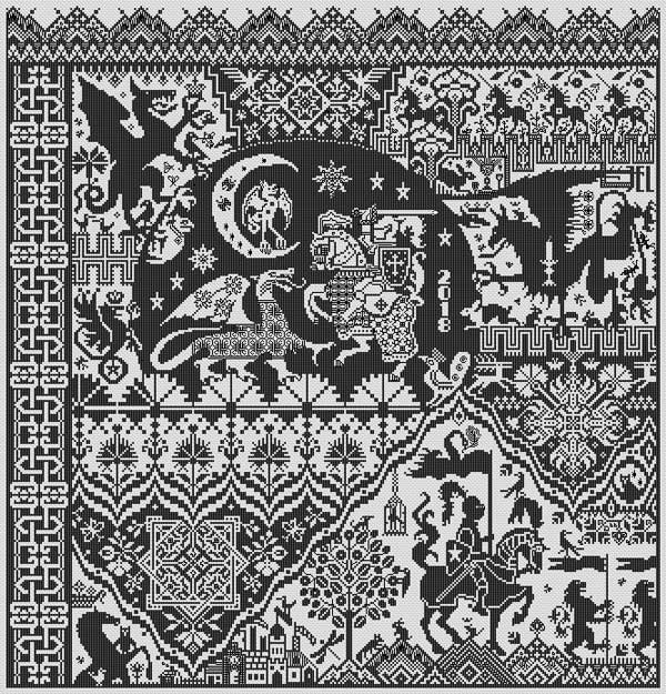 The Templar Prophecy - Long Dog Samplers - Cross Stitch Pattern