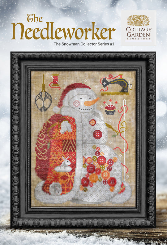 The Needleworker (The Snowman Collector Series #1) - Cottage Garden Samplings - Cross Stitch Pattern