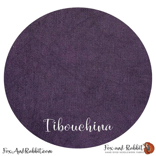 32 ct Hand Dyed Linen "Tibouchina" - Fox and Rabbit Designs - Cross Stitch Fabric