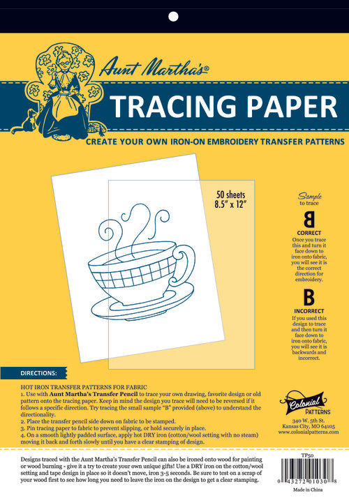 Tracing Paper - Aunt Martha's - Embroidery Notions