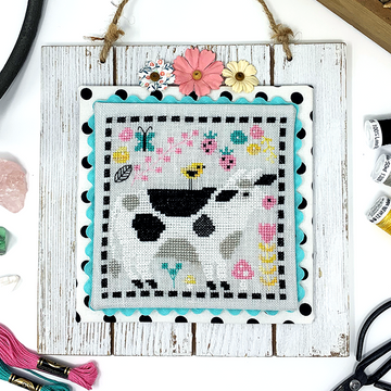 Strawberry Cow (The Moo the Merrier) - Tiny Modernist - Cross Stitch Pattern