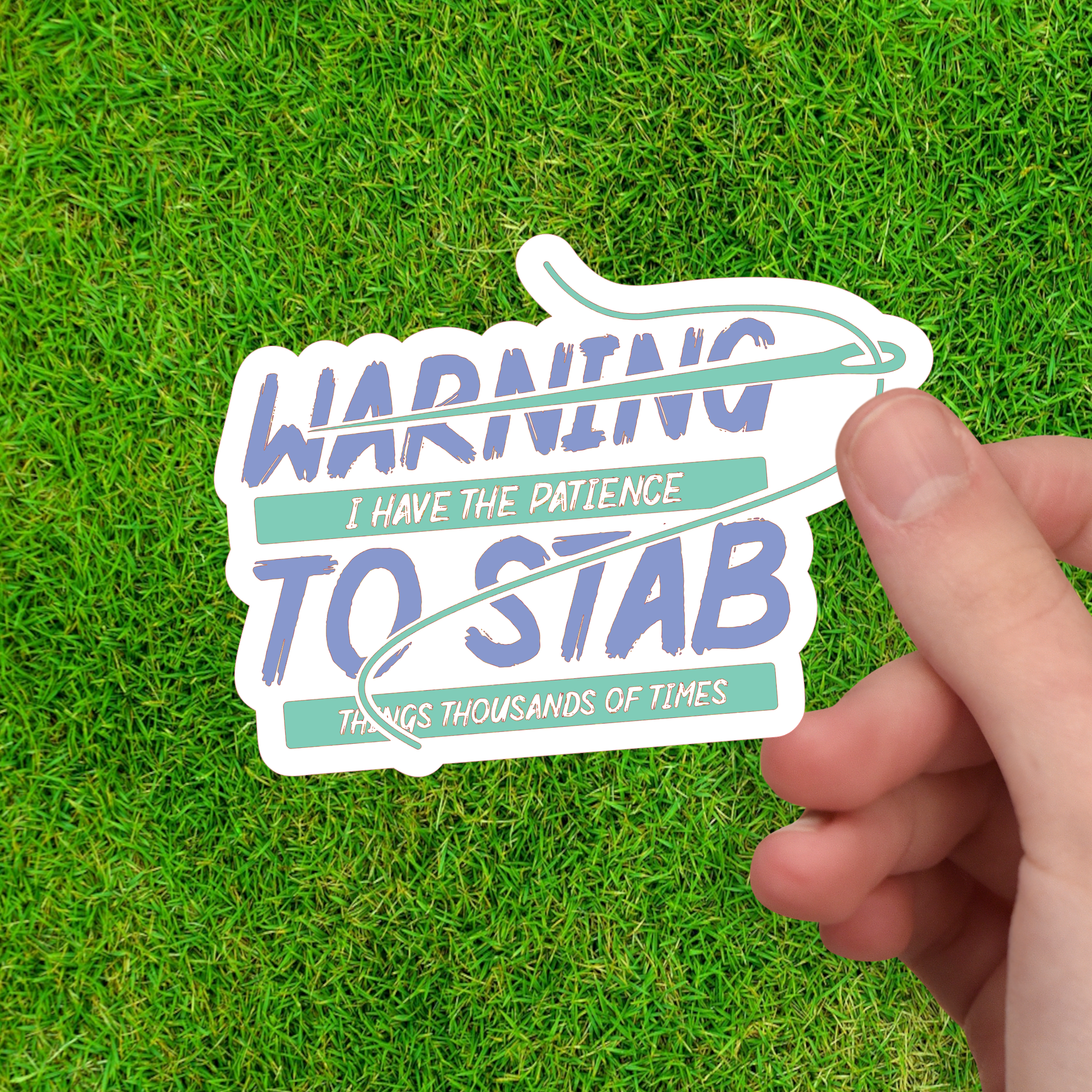 Stabby Cross Stitch Sticker - Dancing Dolphin Crafts