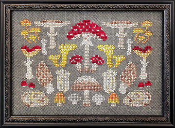 Arranging Mushrooms - Ink Circles - Cross Stitch Pattern
