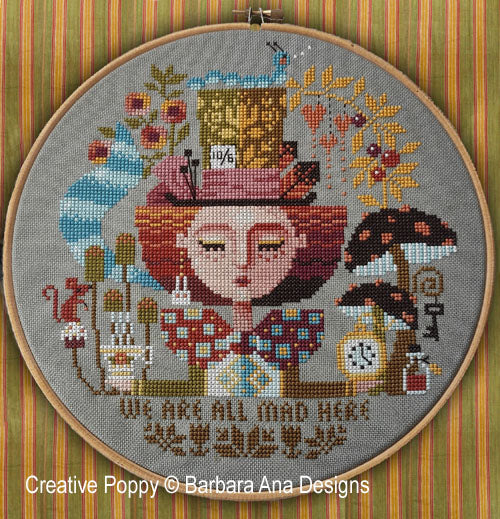 She Mad Hatter Dreams - Barbara Ana Designs - Cross Stitch Pattern