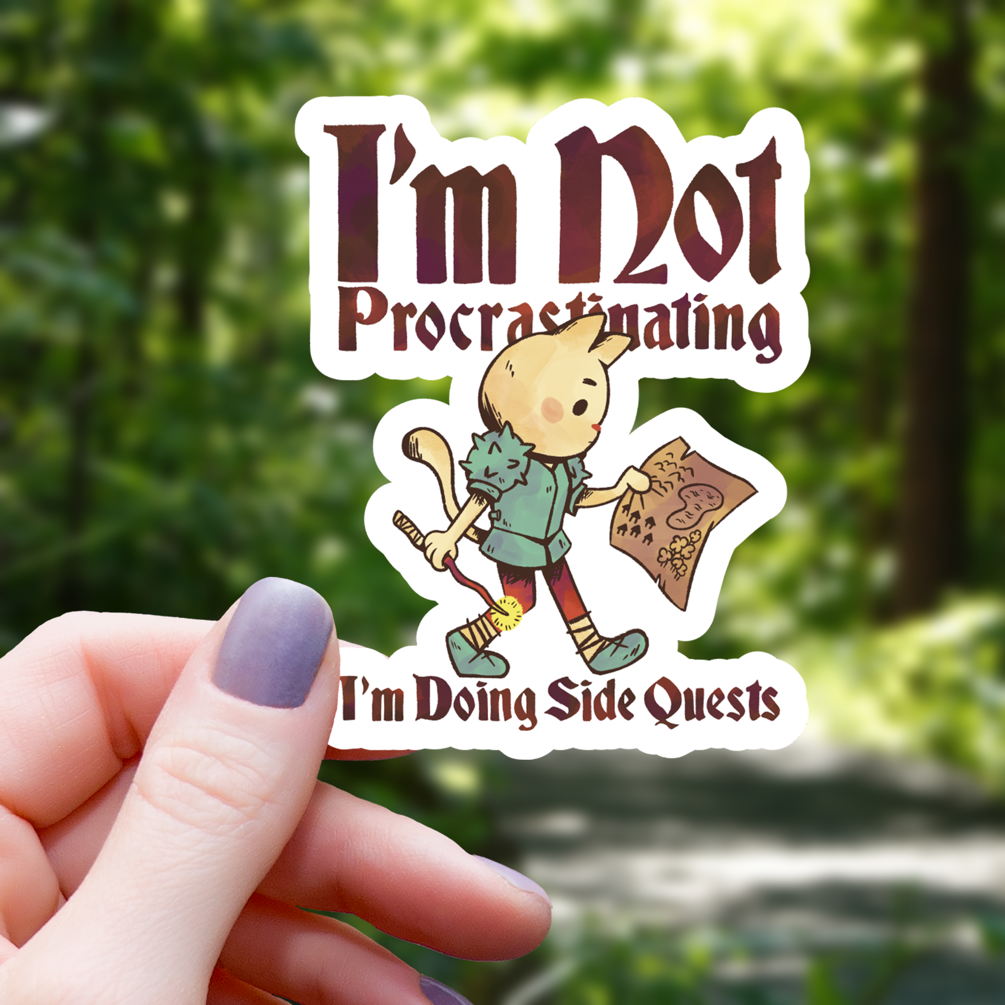 Side Quest Cat Sticker - Mimic Gaming Co