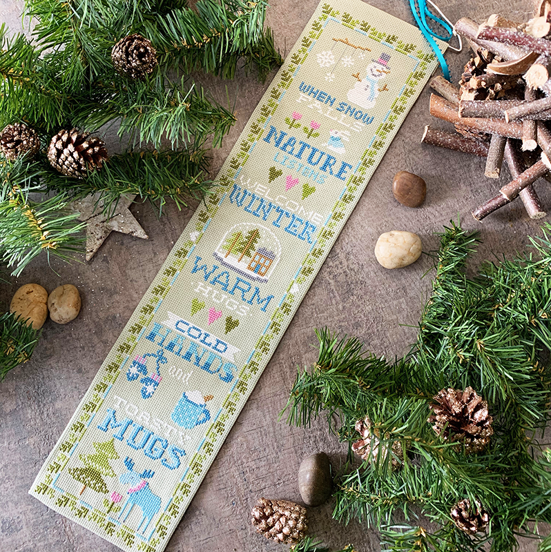 Winter Bell Pull - Tiny Modernist - Cross Stitch Pattern