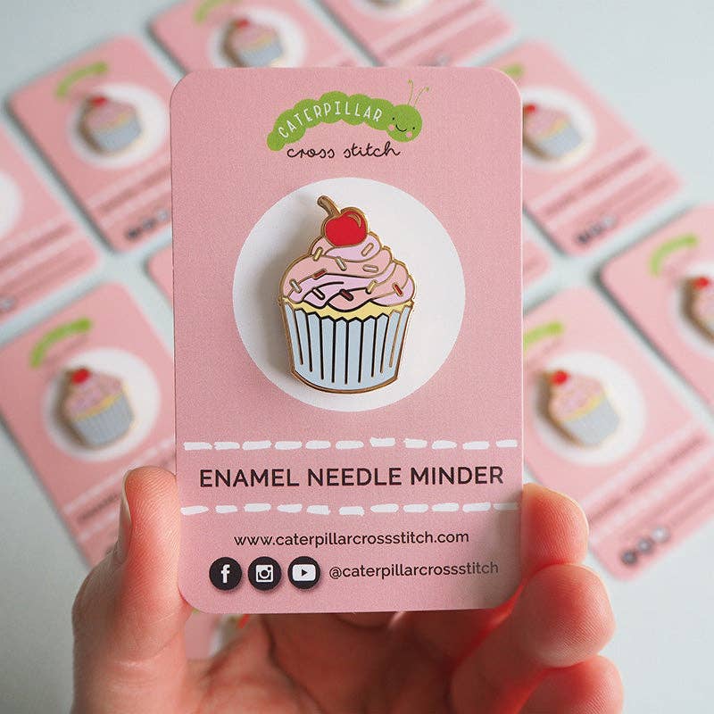Cupcake Needle Minder - Caterpillar Cross Stitch - Notions