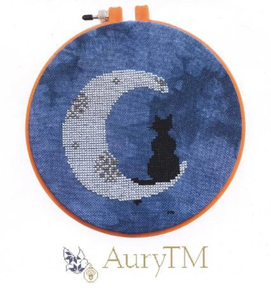 Cattitudes: 1 Cat and a Moon - AuryTM Designs - Cross Stitch Pattern