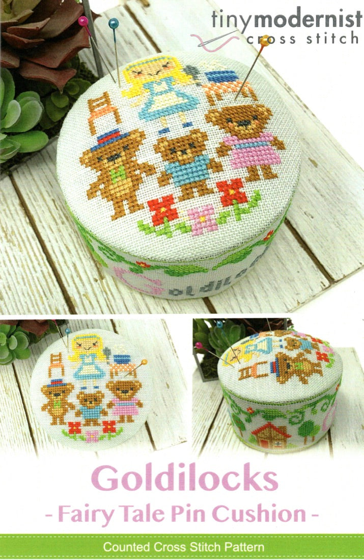 Goldilocks & The Three Bears (2021 Fairy Tale Pin Cushion #4) - Tiny Modernist - Cross Stitch Pattern