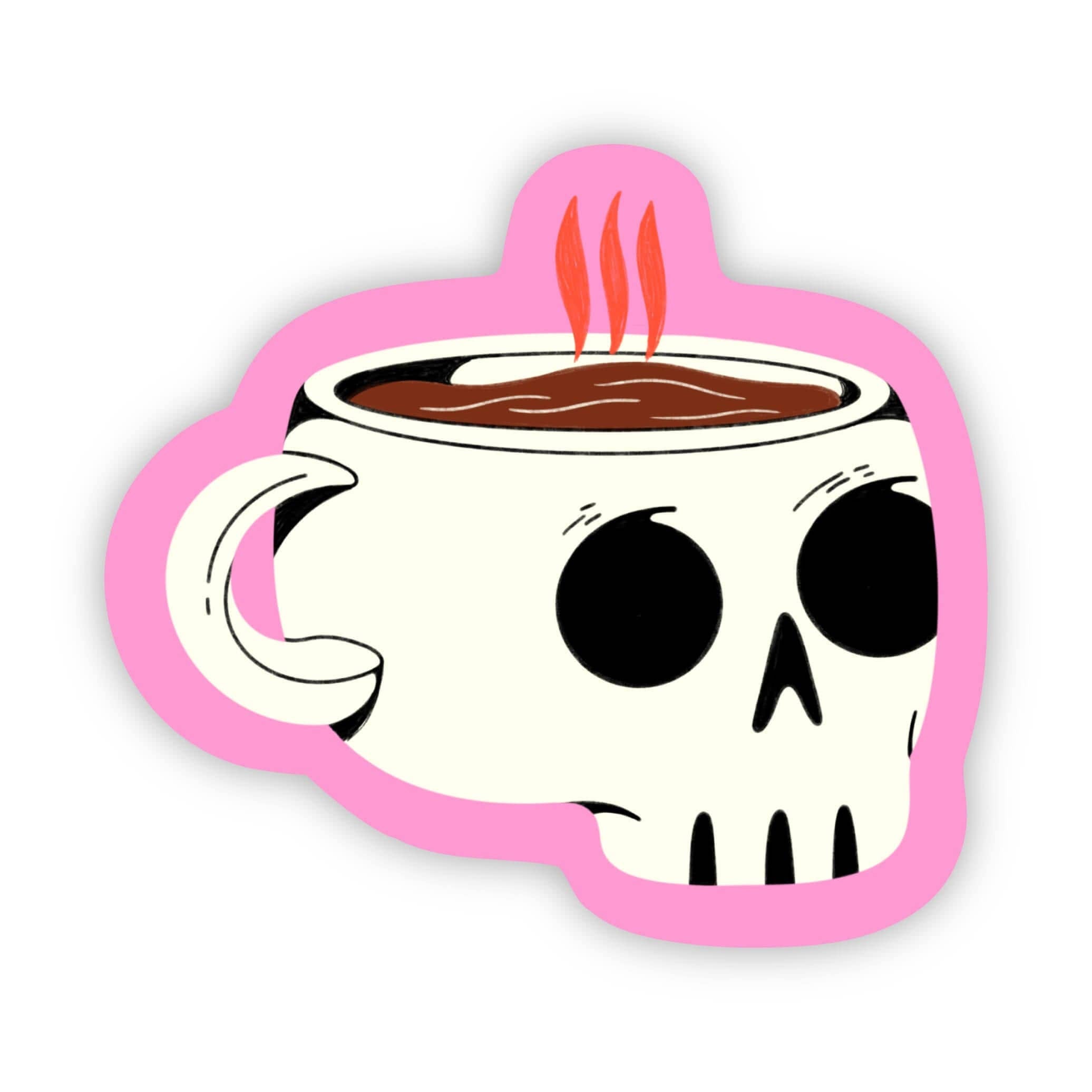 Coffee Mug Skull Sticker - Big Moods
