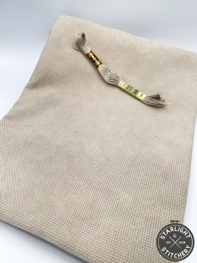 14 ct Aida "Cottage Stone" Colour and Cotton Cross Stitch Fabric