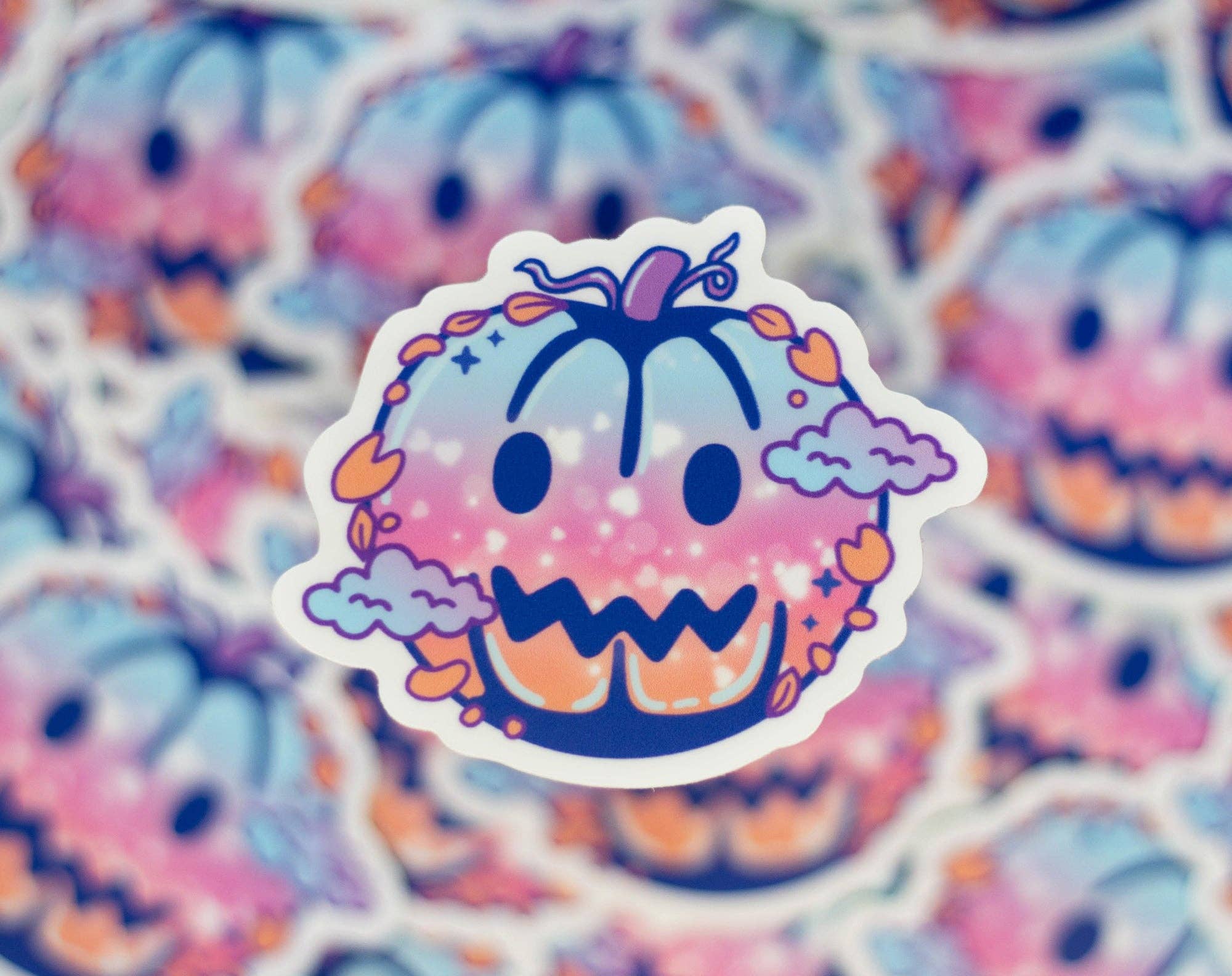 Pastel Jack O'Lantern Sticker - Unicorn Eclipse