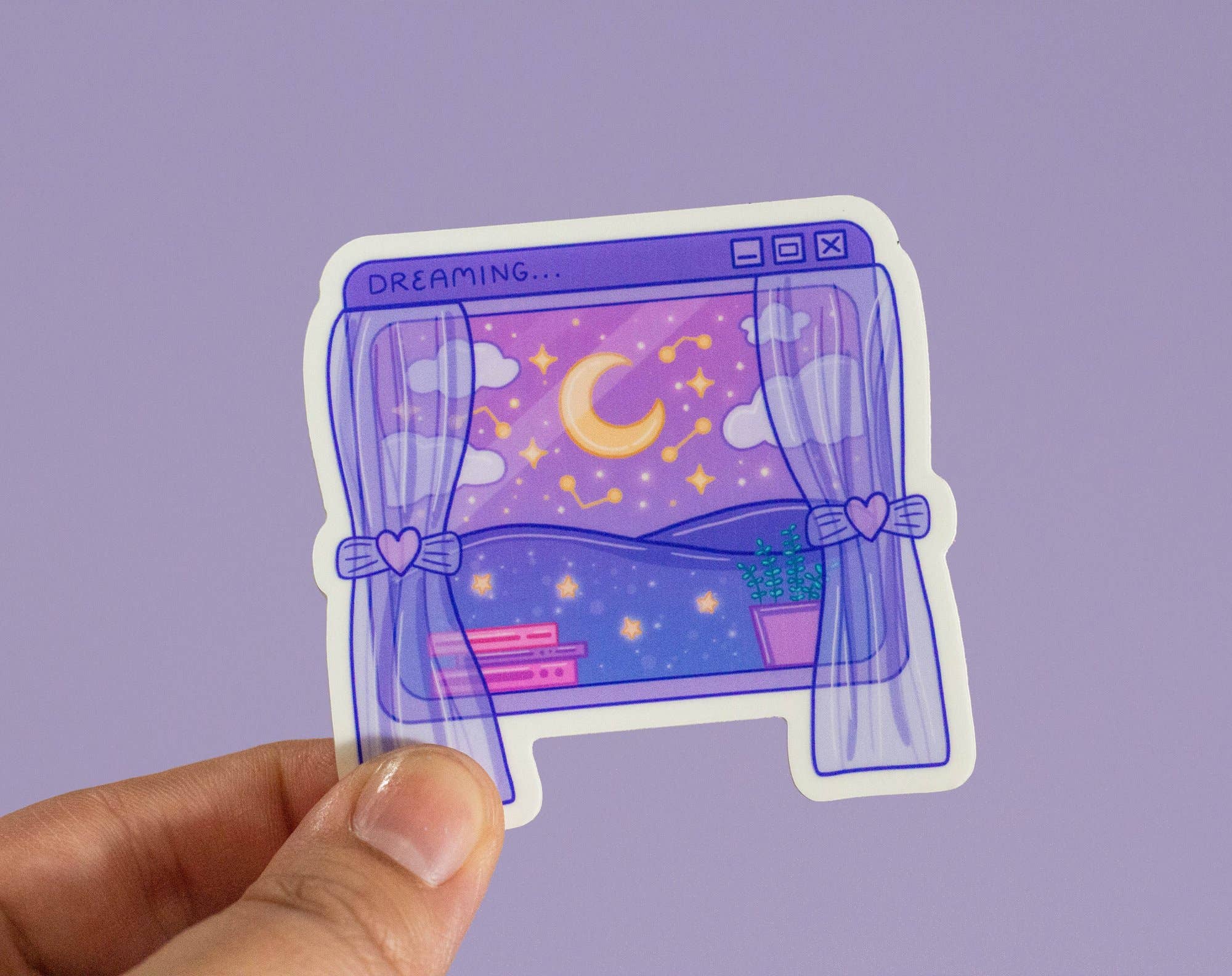 Dreaming Window Vinyl Sticker - Unicorn Eclipse