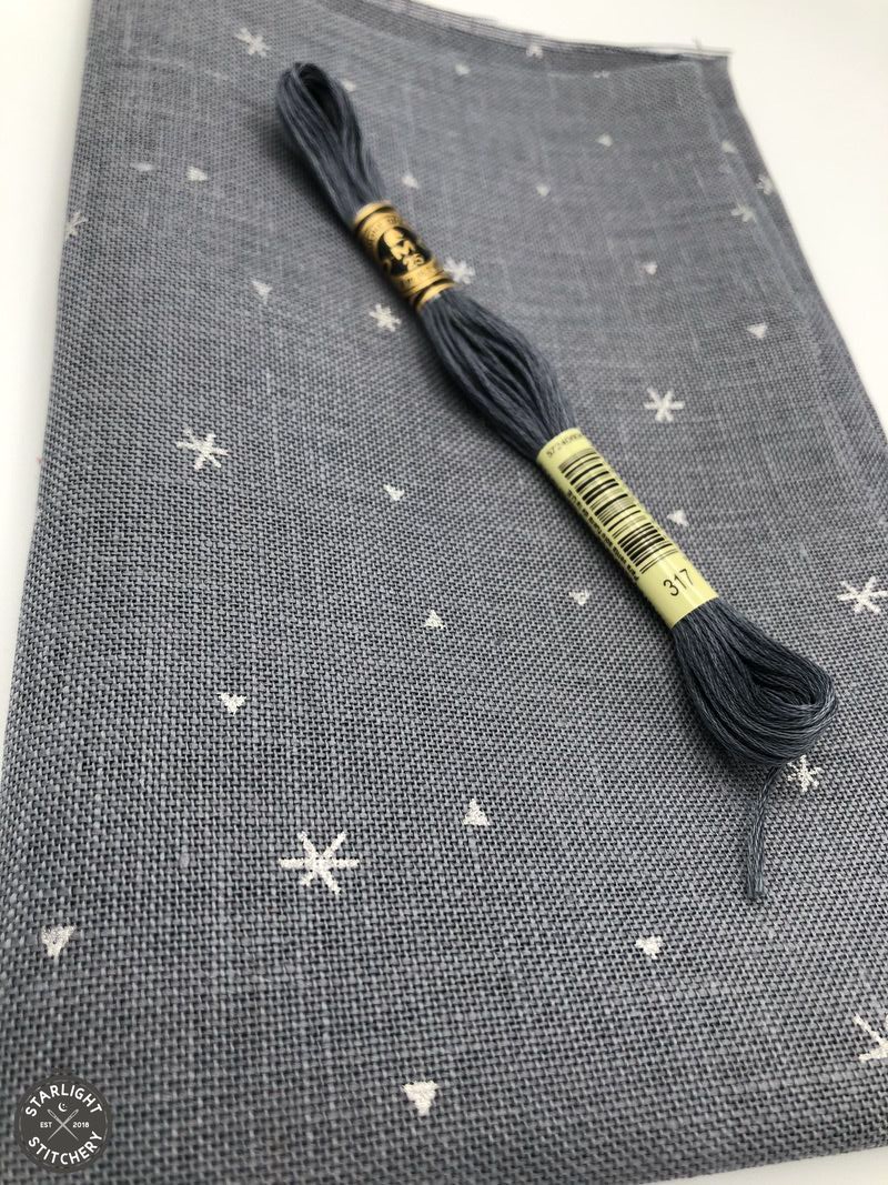 32 ct Linen "Sparkle Grey" - Zweigart - Cross Stitch Fabric
