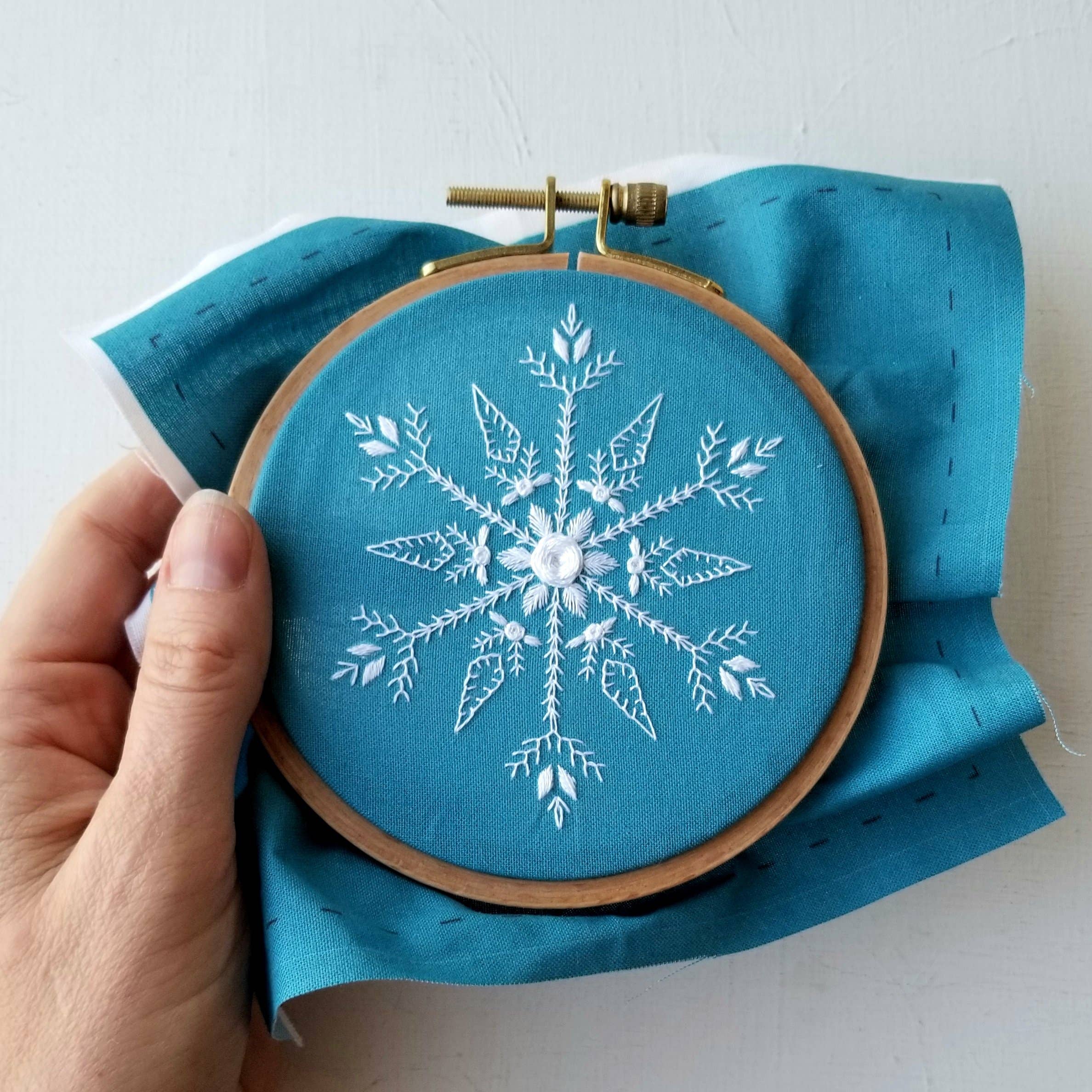 Mini Snowflake Sampler Ornament Embroidery Kit - Jessica Long Embroidery