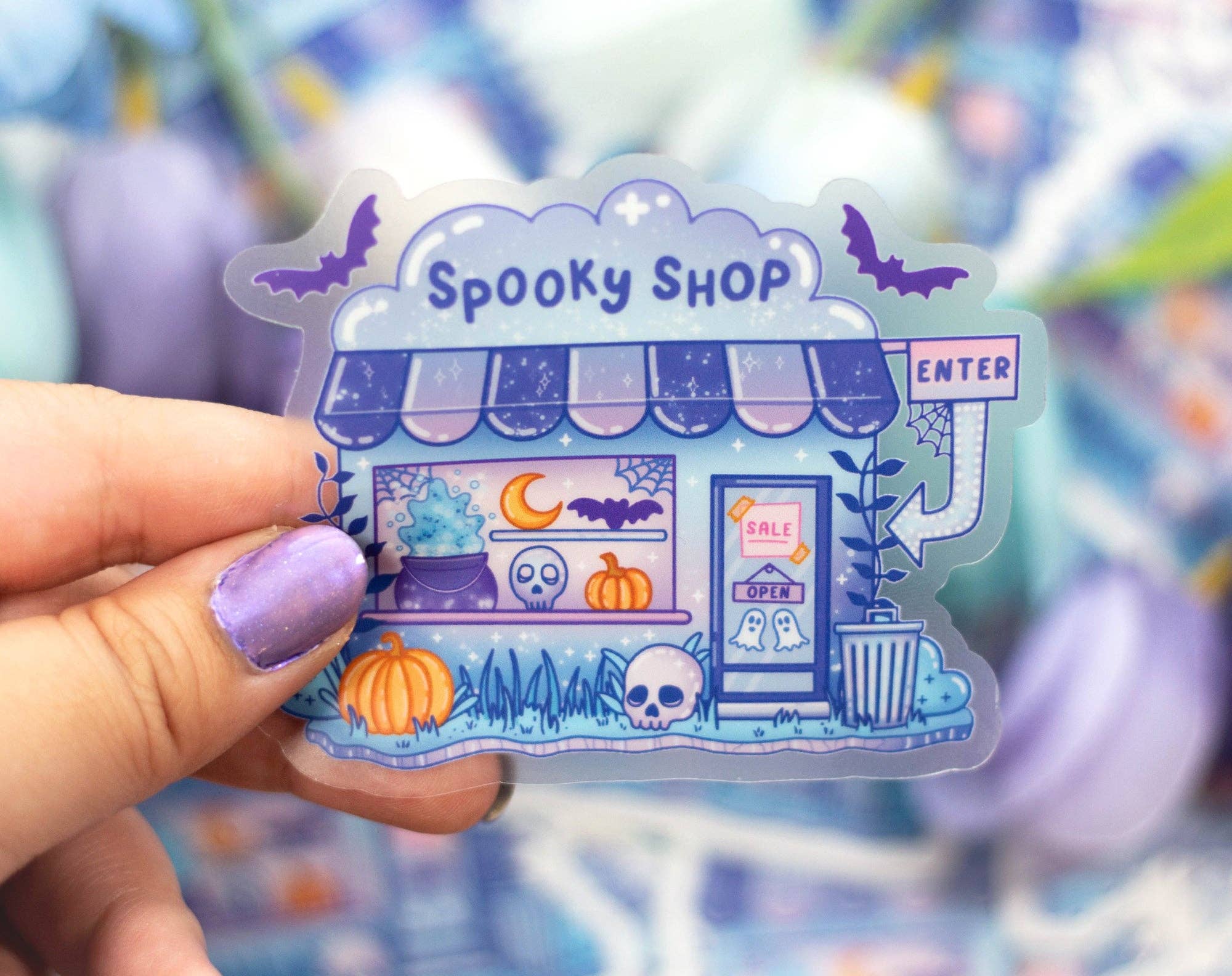 Spooky Shop Clear Sticker - Unicorn Eclipse