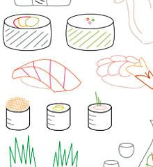 Sushi Bar Small Pack - Sublime Stitching - Embroidery Pattern