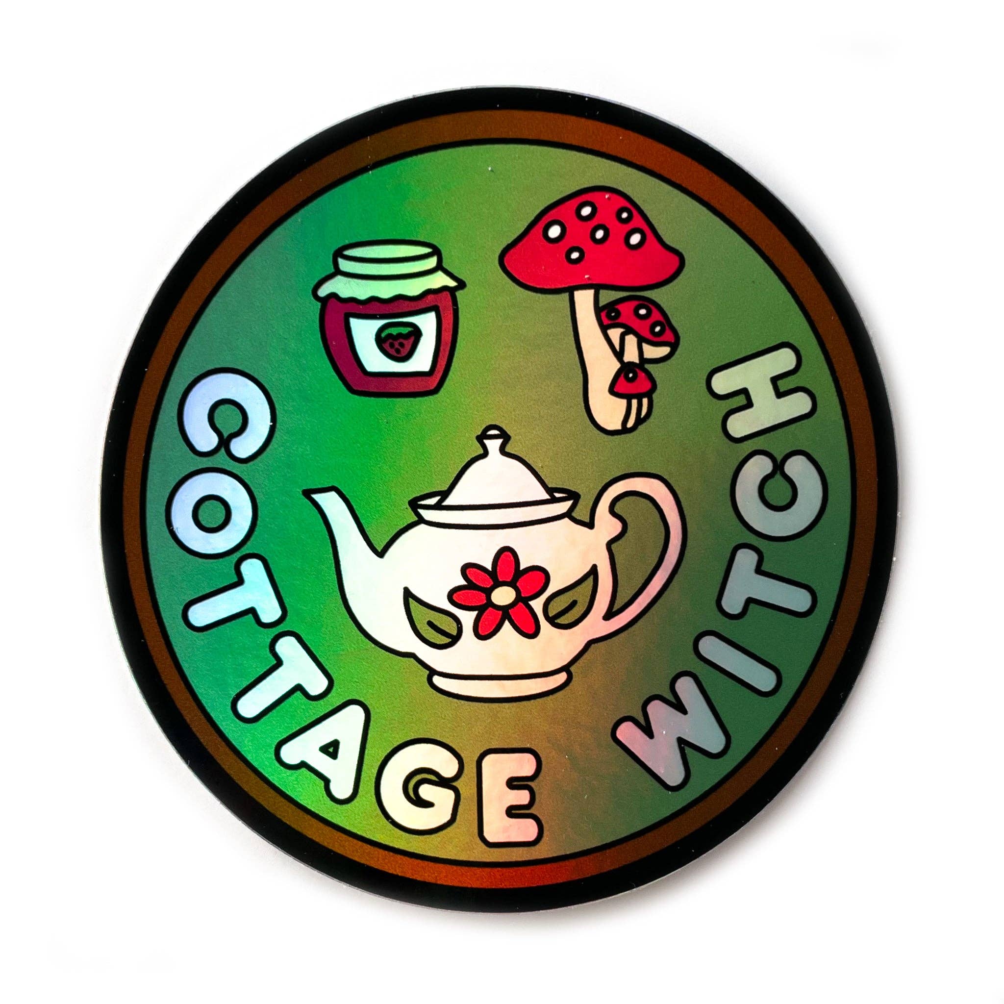 Cottage Witch Holographic Sticker