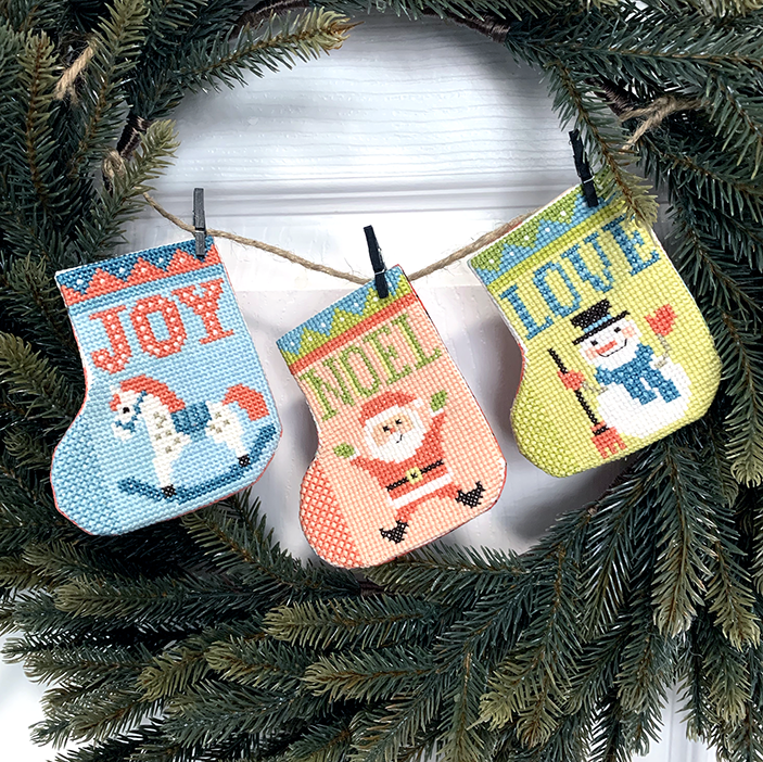 Gift Stockings Bunting - Tiny Modernist - Cross Stitch Pattern