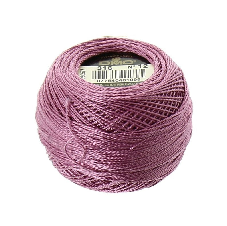 Pearl Cotton Ball Size 8 - 316 (Medium Antique Mauve) - DMC Embroidery Floss